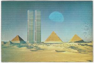 World Trade Center Pyramids and Moon Michael Langenstein Flicker Postcard 1978