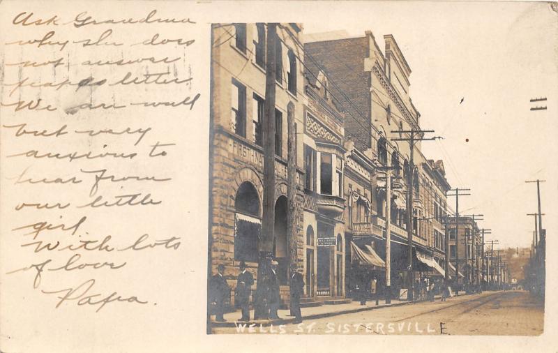 E82/ Sistersville West Virginia RPPC Postcard c1906 Wells Street Stores