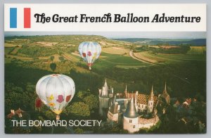 Transportation~Air View Bombard Society & French Air Balloons~Vintage Postcard 