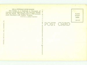 Unused Pre-1980 BRIDGE SCENE Alexandria Virginia And Washington DC HQ9574