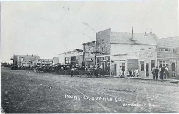 Reproduction of Real Photo of Main St Dupree South Dakota SD