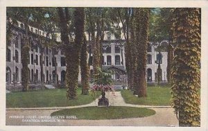 New York Saratoga Springs United States Hotel Interior Court Curteich