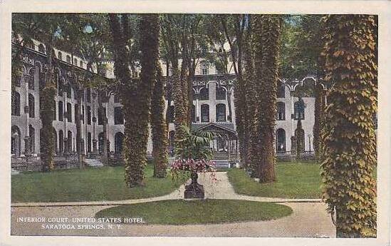 New York Saratoga Springs United States Hotel Interior Court Curteich