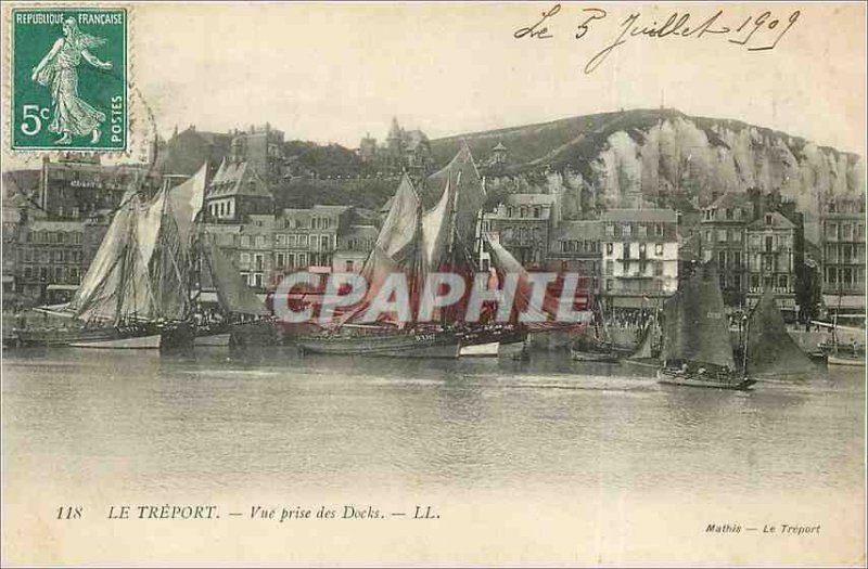 Old Postcard View taken Treport Boat Docks