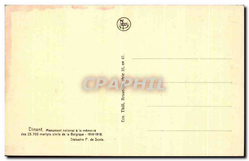 Old Postcard Dinant Army National Monument