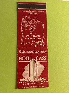 Vintage Matchbook Cover Hotel Cass Chicago, Illinois MB180
