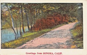 GREETINGS FROM SONOMA CALIFORNIA~1920-30s POSTCARD