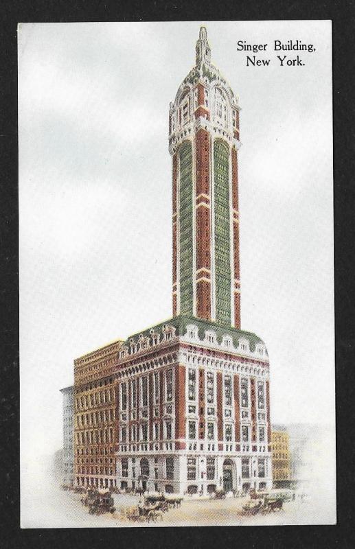 Singer Building New York NY unused c1910s