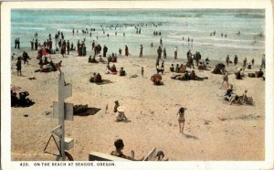 On the Beach at Seaside, OR Vintage Postcard B59