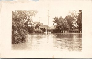RPPC Liverpool Ohio Flood Scene Homes c1924 Derck Family Postcard H27