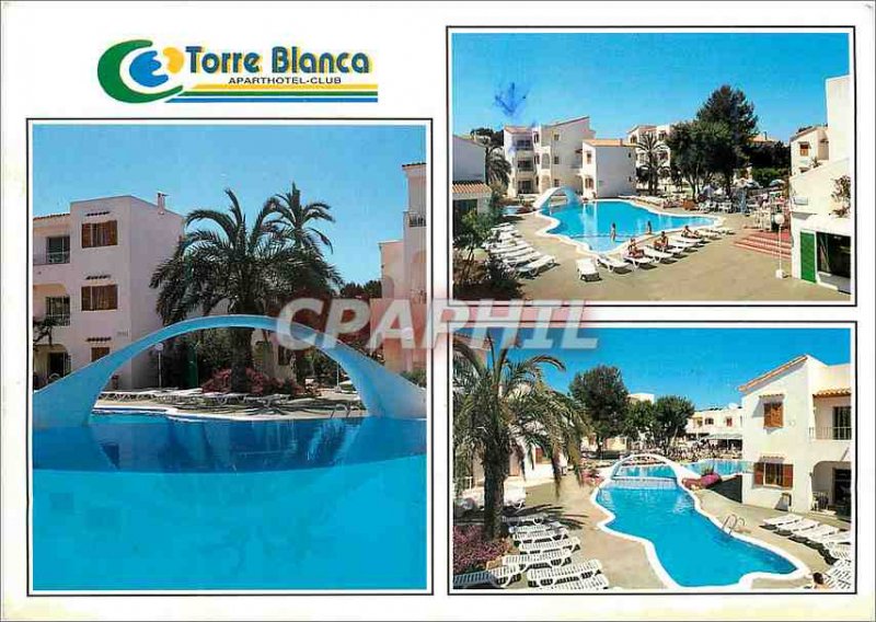 Postcard Modern Aparthotel Club Torre Blanca Avda Las Palmeras Mallorca Sa Coma
