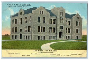 1913 Sioux Falls College Administration Building Edward Jorden Iowa IA Postcard