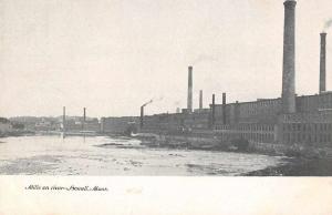 Lowell Massachusetts Mills on River Scenic View Antique Postcard J58193