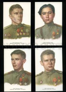 136552 WWII Komsomol Heroes Collection of 16 russian postcards