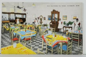 Vicksburg Mississippi Old Southern Tea Room 1945 to Ft Wayne Ind Postcard Q12