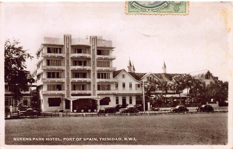 Queens Park Hotel, Port of Spain, Trinidad, Early Postcard, Used in 1947