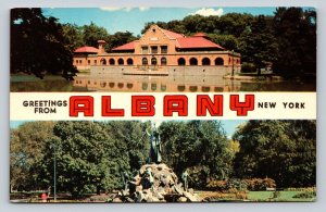 c1970 Washington Park in Albany New York Statue of Moses VINTAGE Postcard 0787