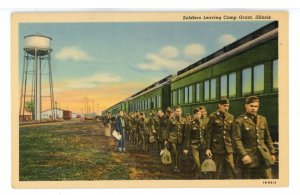 Military - WWII, Camp Grant, Illinois. Soldiers Leaving