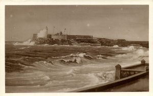 cuba, HAVANA, Temperol en el Malecon (1920s) RPPC Postcard