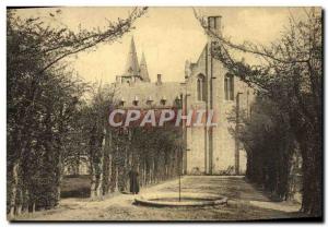 Old Postcard Maredsous Abbey One of the aisles of the garden