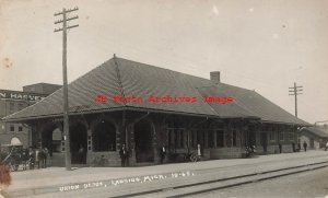 Depot, Michigan, Lansing, RPPC, Union Railroad Station, Photo No 10-65