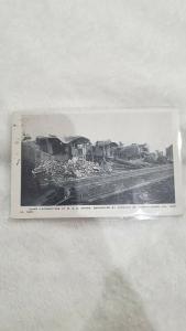 Murphysboro, IL Illinois 1925 Postcard Tornado Disaster, Locomotives Train