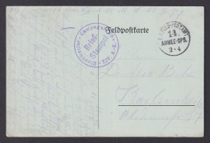 Vinatge postcard GERMANY WWI Barracks Hofmann Feldpost