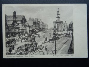 Staffordshire NEWCASTLE UNDER LYME High Street c1908 Postcard by M. Briggs & Son