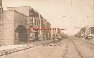 IL, East Moline, Illinois, RPPC, 15th Avenue, Business Section, Majestic Theatre