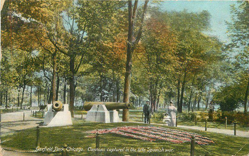 Cannons Chicago Illinois 1909 Garfield Park postcard 8090