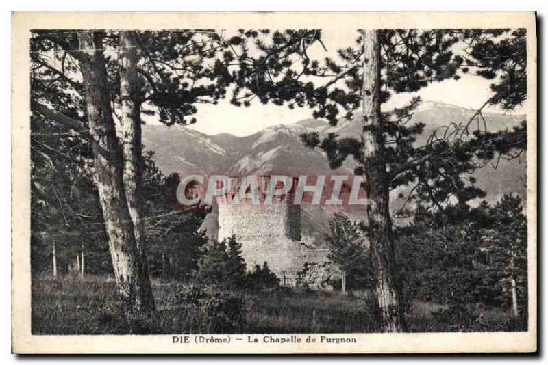 Old Postcard Die Drome The Chapel Purgnon