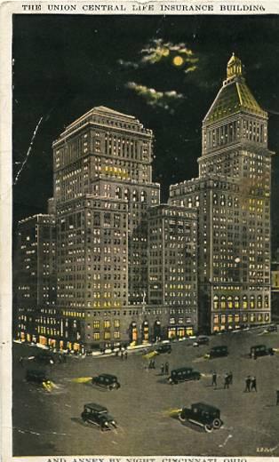 OH - Cincinnati, The Union Central Life Insurance Building & Annex By Night