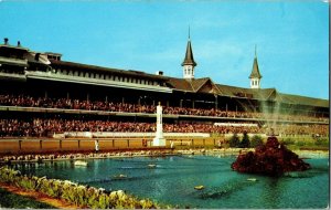 Churchill Downs Kentucky Derby Louisville Kentucky Fountain Brock Postcard VTG 