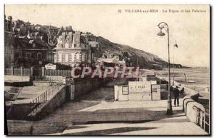 Old Postcard Villers Sur Mer La Digue and Cliffs