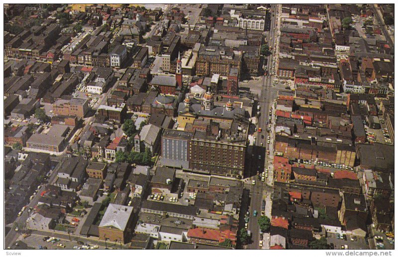 YORK, Pennsylvania, 1940-1960's; Aerial View of Downtown Along Market Street