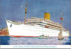 RMS Andres Royal Mail Lines Ship Vintage Postcard BS23