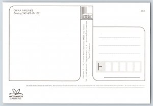 Airplane Postcard China Airlines Boeing 747-400 In Flight Landing Gear BQ21