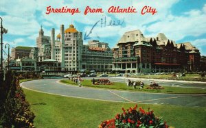 Vintage Postcard 1963 Greetings From Atlantic City New Jersey Boardwalk Park NJ