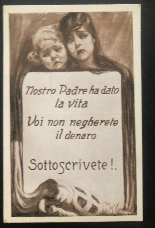 Mint Italy Advertising Picture Postcard War Found Out Dad Just Give Is Life