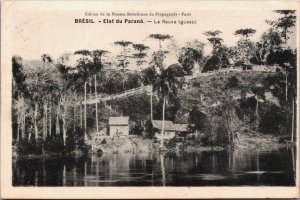 Brazil Etat du Parana Le Fleuve Iguazu Vintage Postcard C253