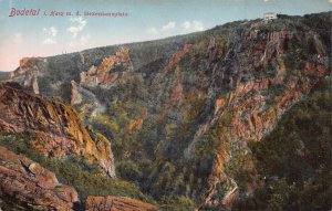 Germany Bodetal i Harz Hexentanzplatz Mountain vintage postcard