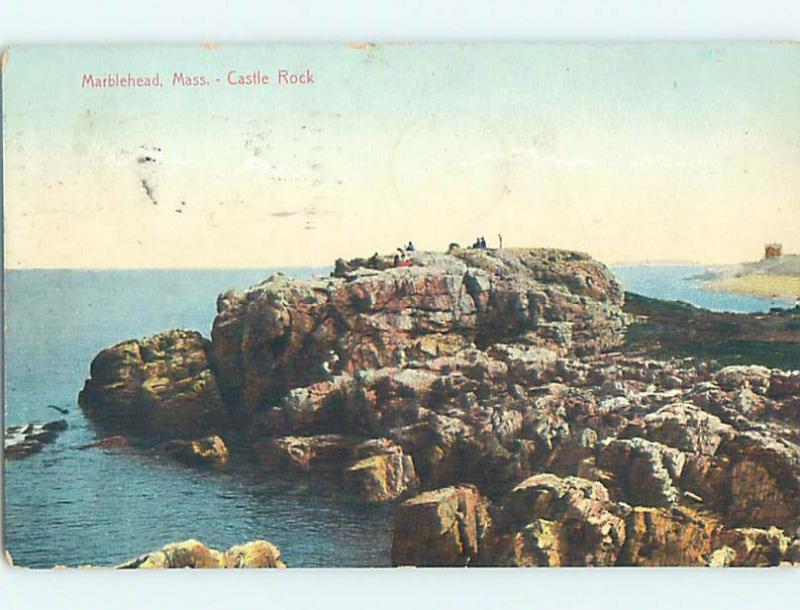 Divided-Back POSTCARD FROM Castle Rock - Marblehead Massachusetts MA HM6591