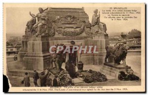 Old Postcard Brussels the tombs of & # 39un Belgian Unknown Soldier Army Lions