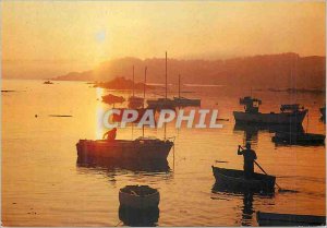 Postcard Modern Road for fishing at Sunrise Fishing Boat Day