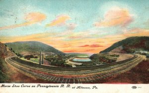 Vintage Postcard 1909 Horse Shoe Curve on Pennsylvania R. R. at Altoona PA