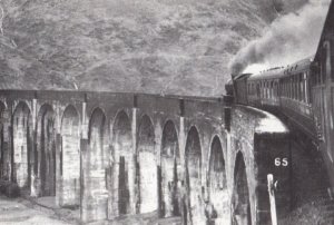 Fort William Train Crossing Glenfinnan Viaduct in 1961 Railway Postcard