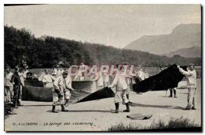Old Postcard Threshing Army blankets