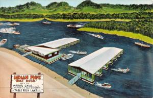 Branson Missouri Indian Point Boat Dock Birdseye View Antique Postcard K51223