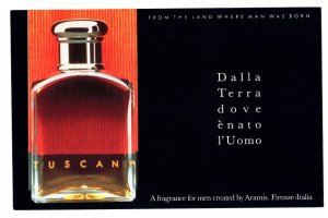 Oversized, Tuscan, Fragrance for Men, Vintage Cosmetic Advertising Postcard