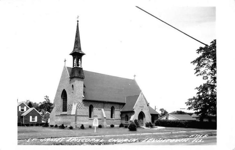 Lewistown Illinois St James Episcopal Church Real Photo Antique Postcard K72290